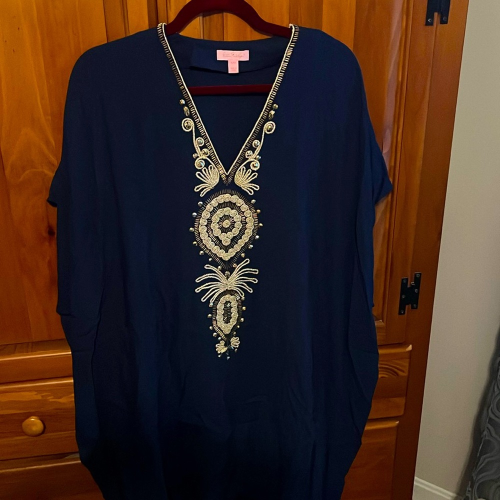 Gorgeous gold beaded caftan. Perfect for a beach wedding, or vacation outfit.